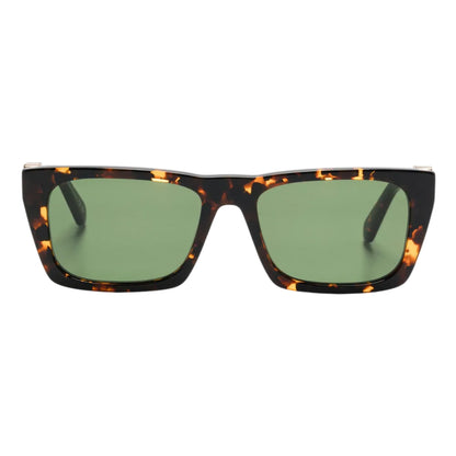 Havana-Green - Back - Off White Womens-Ladies Off UV Protection Square Sunglasses