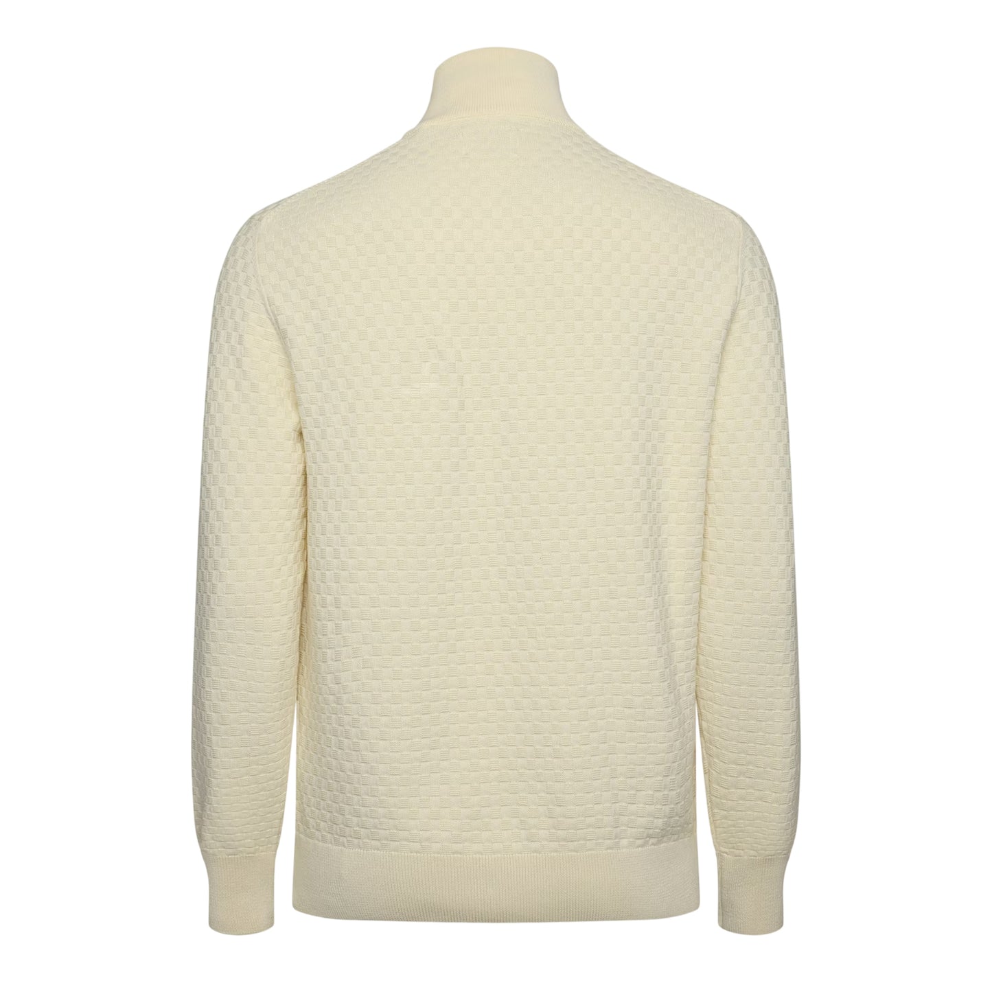 Cream - Back - Gant Mens Embroidered Logo Zip Front Jumper