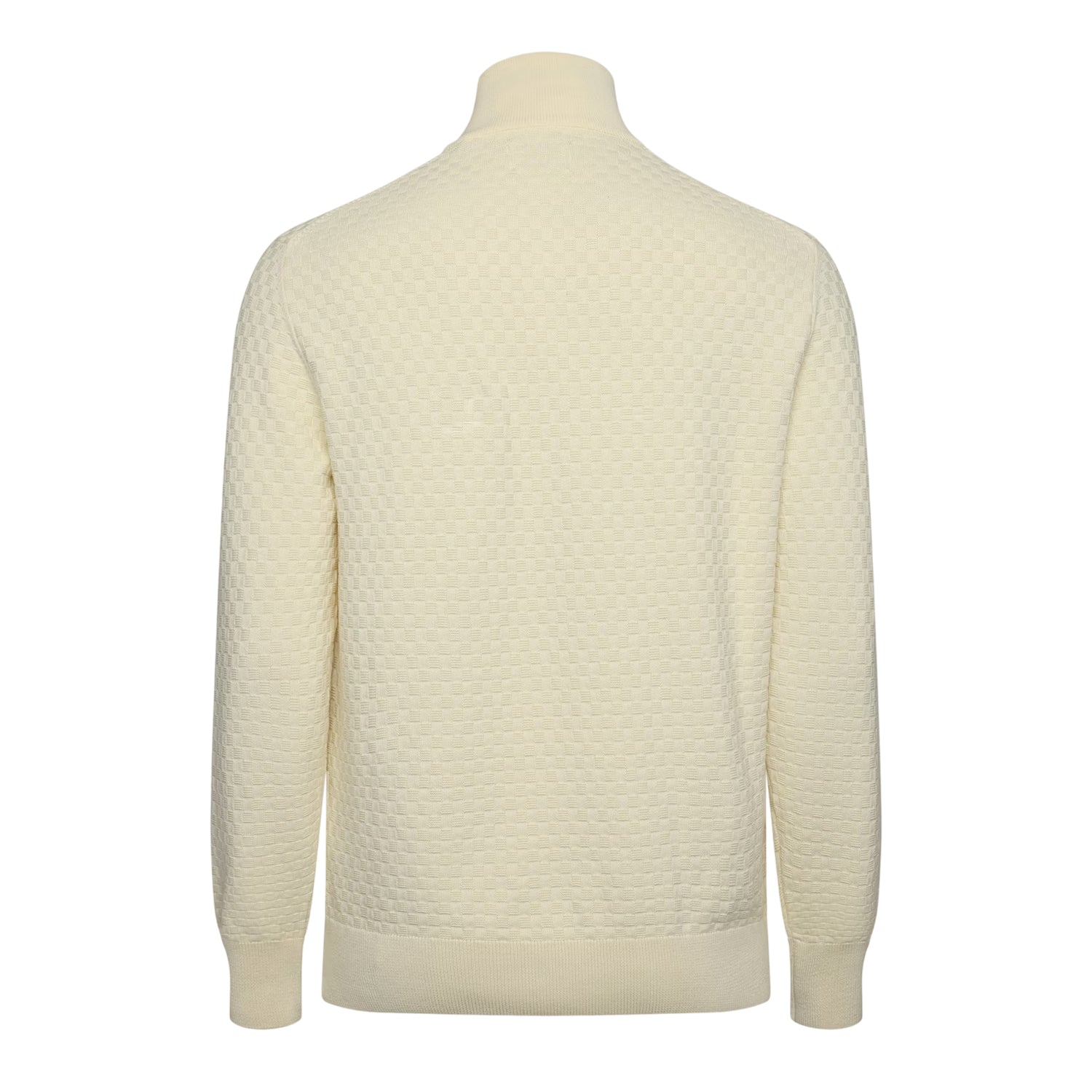 Cream - Back - Gant Mens Embroidered Logo Zip Front Jumper