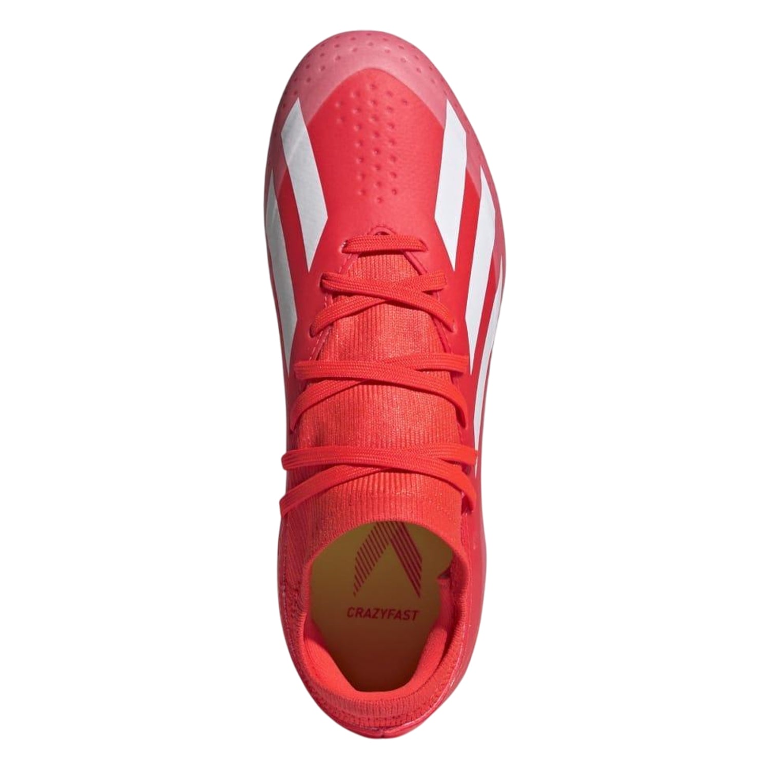 Red-White - Pack Shot - Adidas Childrens-Kids X Crazyfast League Firm Ground Football Boots