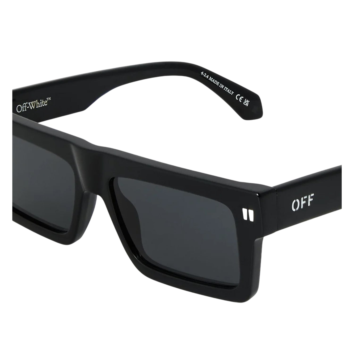 Black - Side - Off White Womens-Ladies Chandler Rectangle Sunglasses