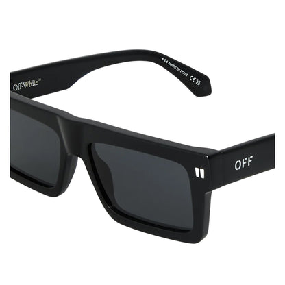 Black - Side - Off White Womens-Ladies Chandler Rectangle Sunglasses