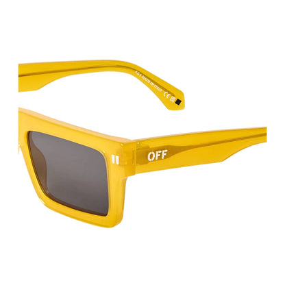 Yellow-Grey - Side - Off White Womens-Ladies Chandler Rectangle Sunglasses