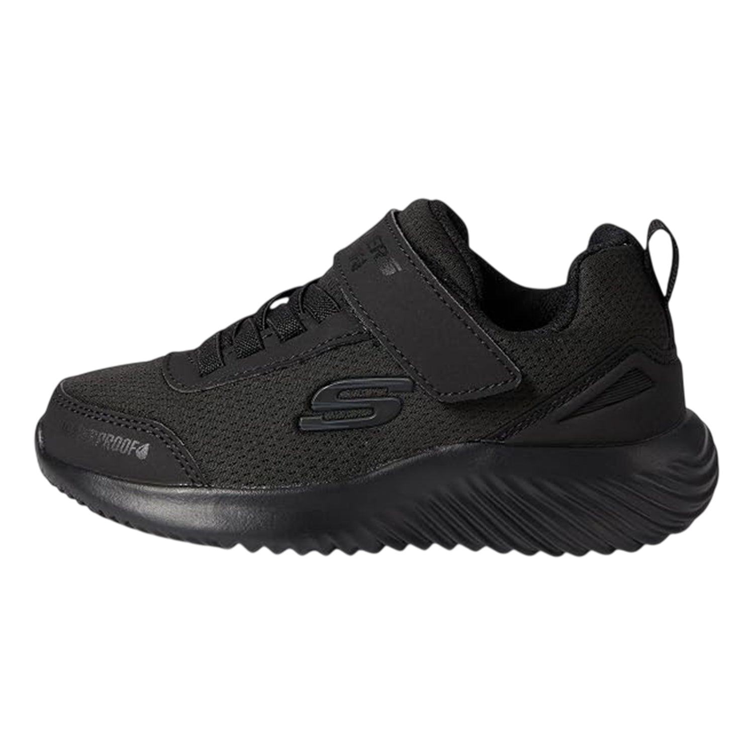 Triple Black - Side - Skechers Childrens-Kids Bounder Shoes