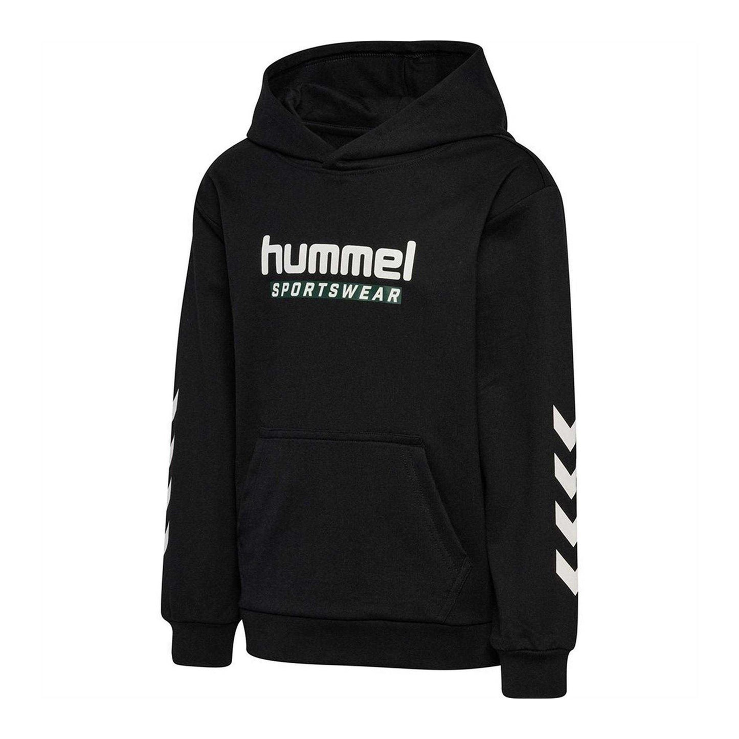 Black-White - Side - Hummel Childrens-Kids Logo Hoodie