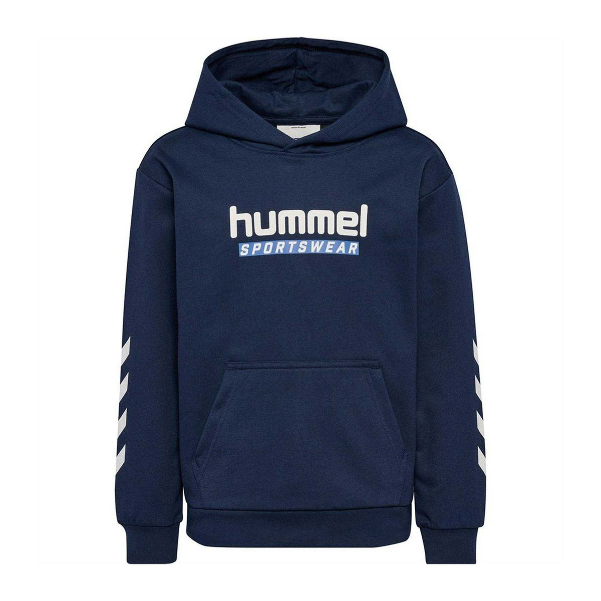 Navy-White - Front - Hummel Childrens-Kids Logo Hoodie
