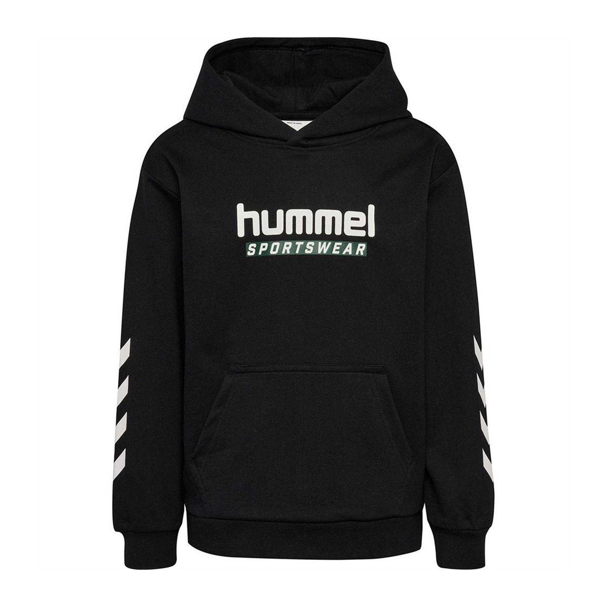 Black-White - Front - Hummel Childrens-Kids Logo Hoodie