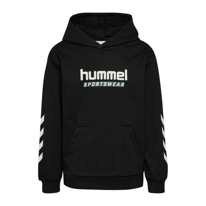 Black-White - Front - Hummel Childrens-Kids Logo Hoodie