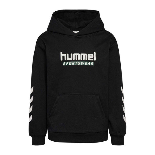 Black-White - Front - Hummel Childrens-Kids Logo Hoodie
