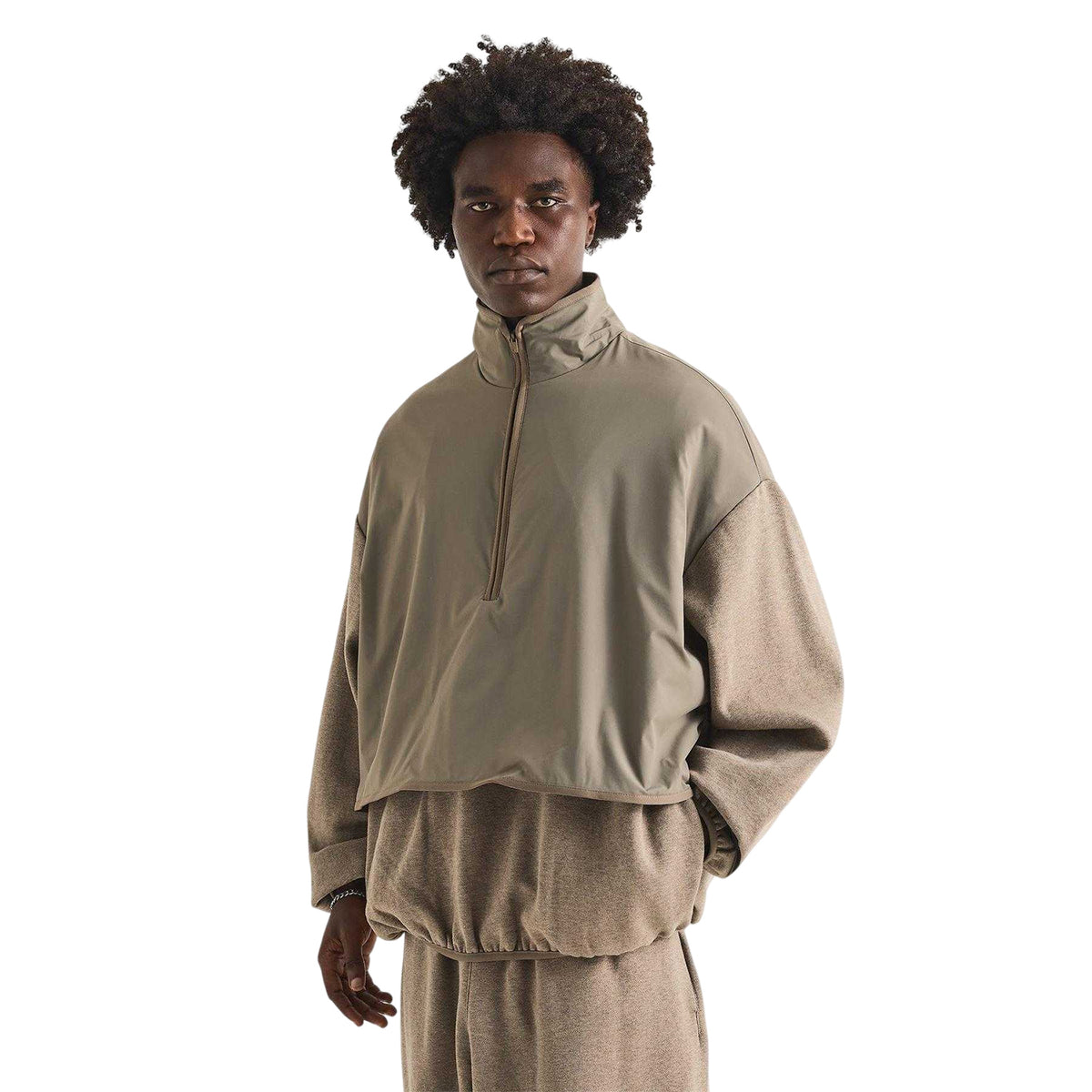Dust-Heather Grey - Side - Fear Of God Essentials Mens Fleece Top