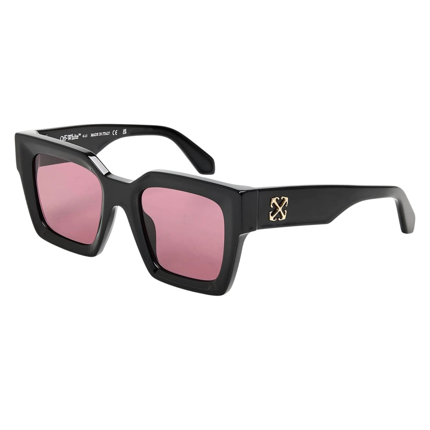 Black-Blue - Front - Off White Womens-Ladies UV Protection Square Sunglasses
