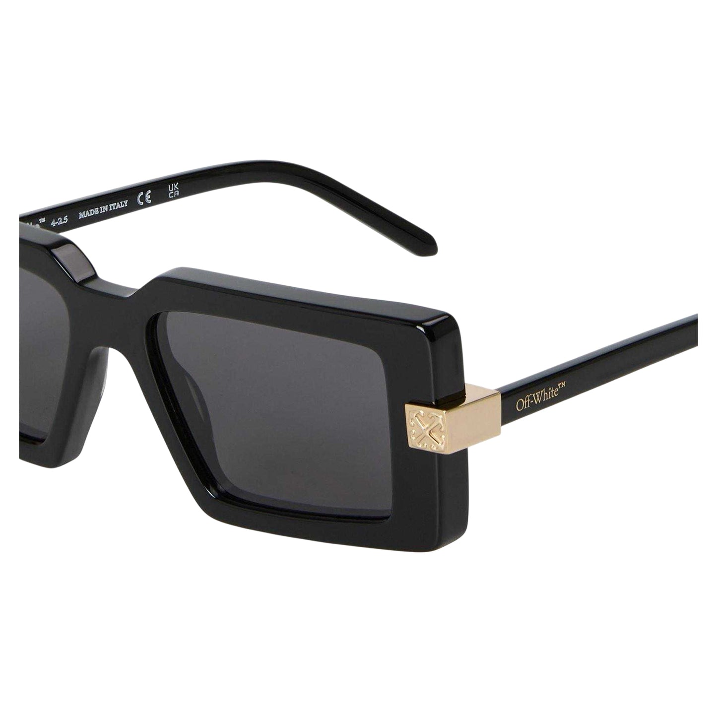 Havana-Green - Side - Off White Unisex Adult Lowell Rectangular Sunglasses