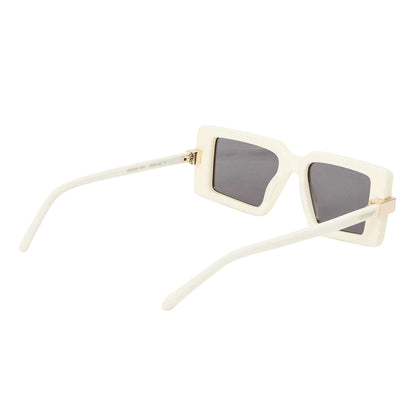 White - Back - Off White Unisex Adult Lowell Rectangular Sunglasses