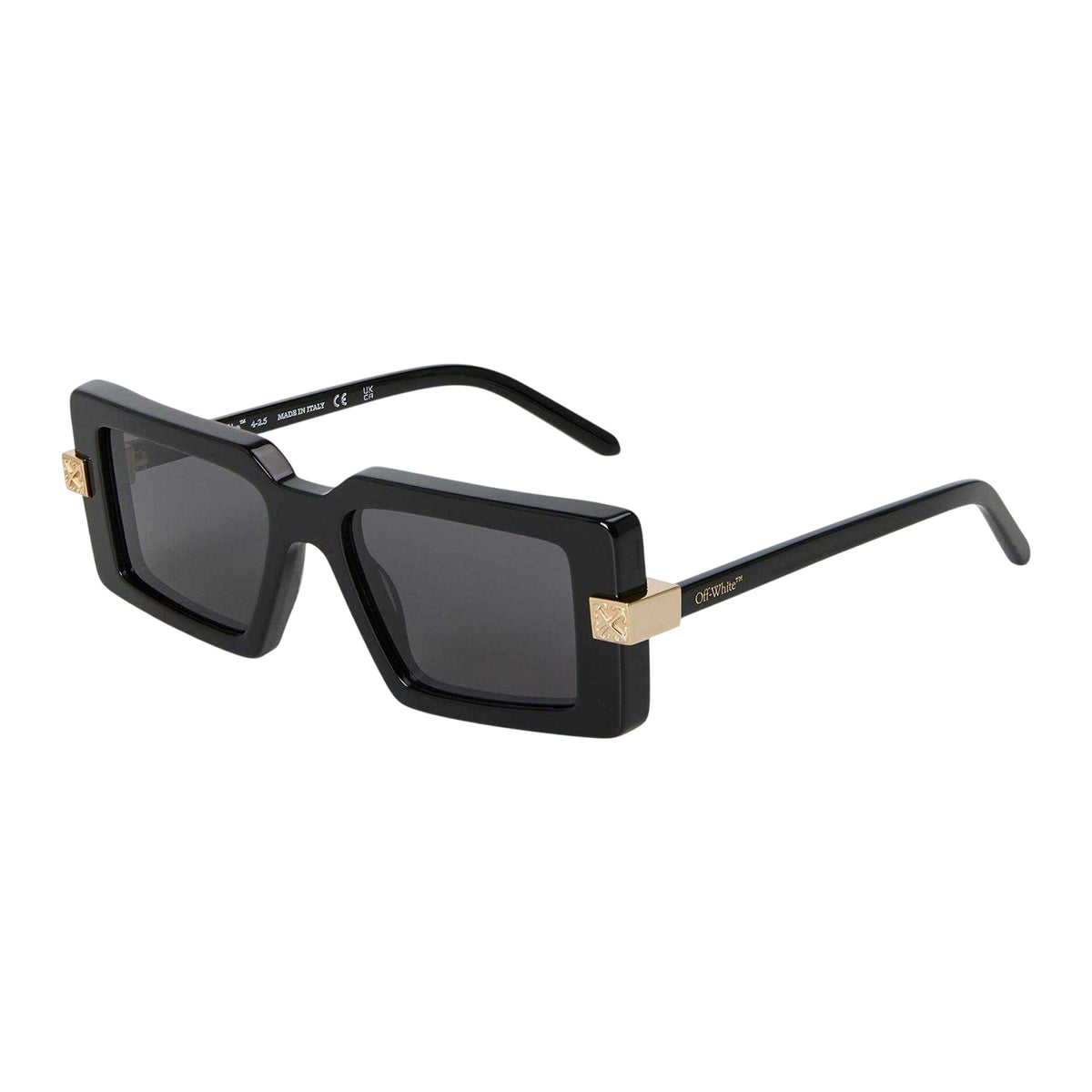 Black-Dark Grey - Front - Off White Unisex Adult Lowell Rectangular Sunglasses