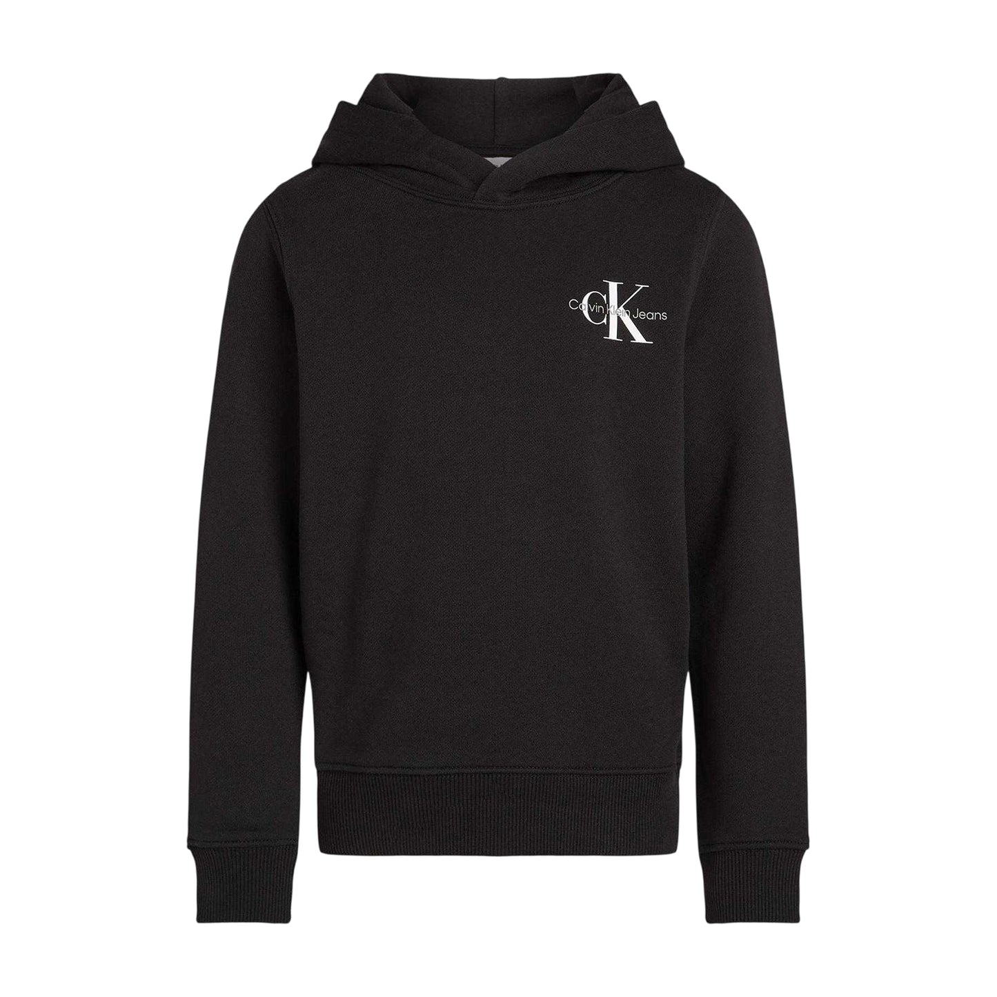Black - Front - Calvin Klein Childrens-Kids Logo Hoodie