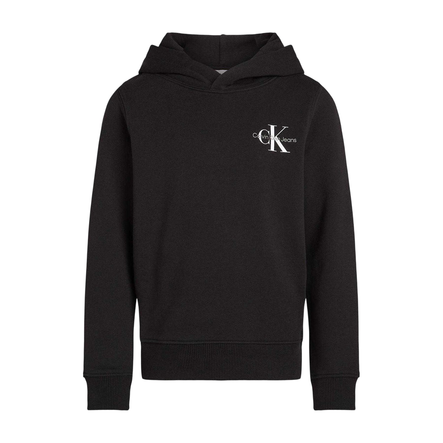 Black - Front - Calvin Klein Childrens-Kids Logo Hoodie