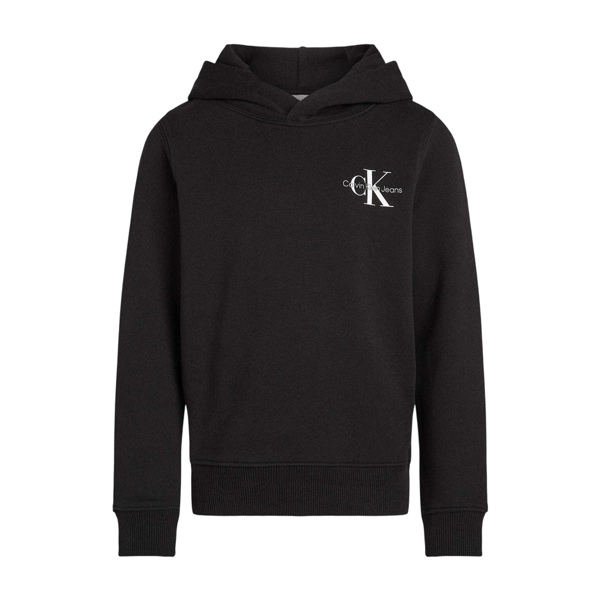 Black - Front - Calvin Klein Childrens-Kids Logo Hoodie