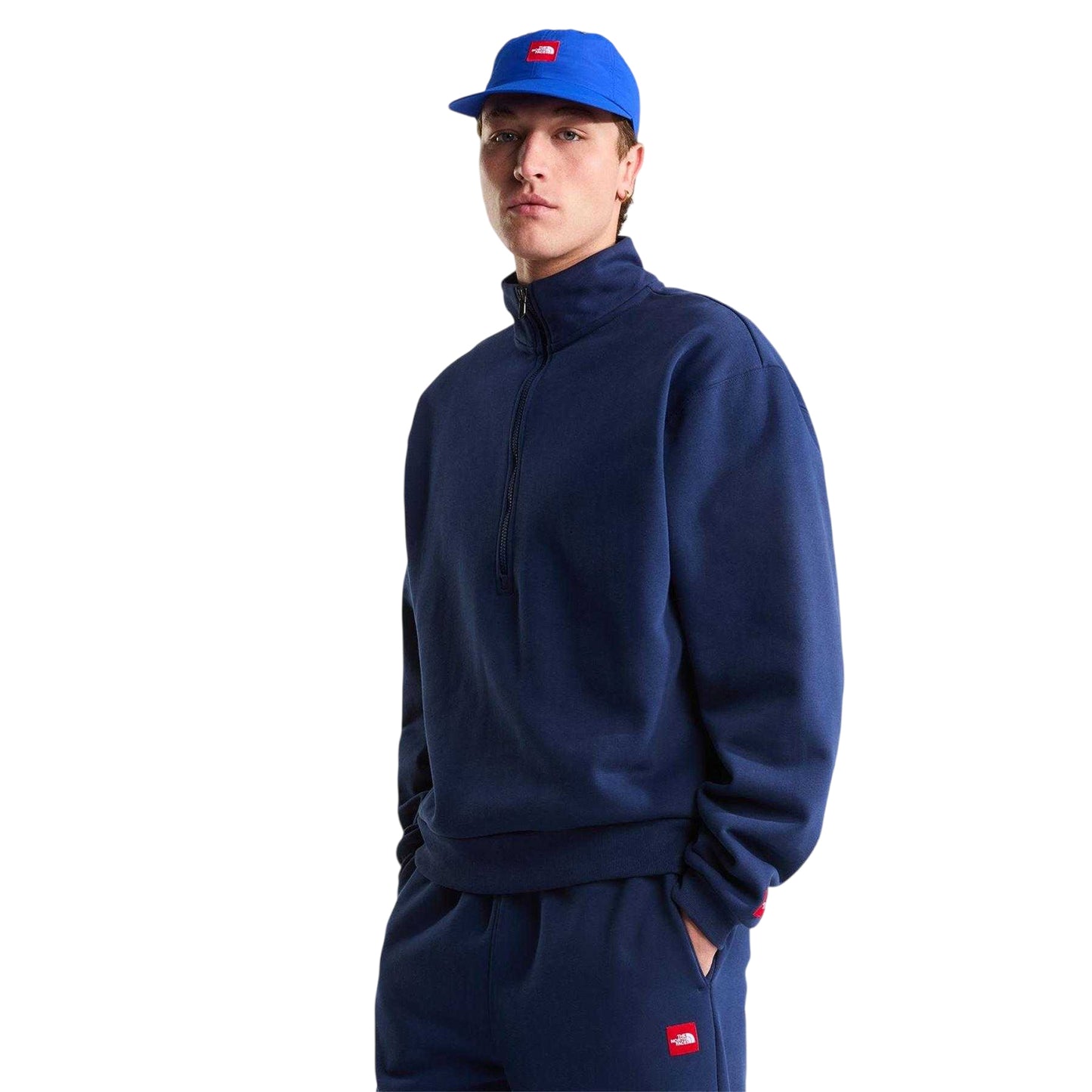 Navy - Side - The North Face Mens Red Box Fleece