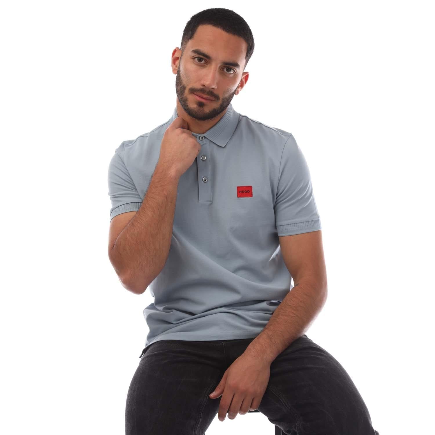 Blue - Lifestyle - Hugo Mens Dereso232 Polo Shirt