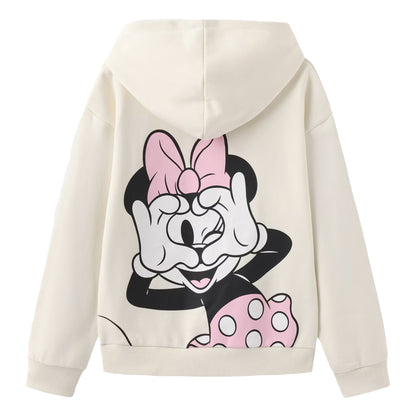 Pink - Back - Disney Girls Minnie Mouse Hoodie