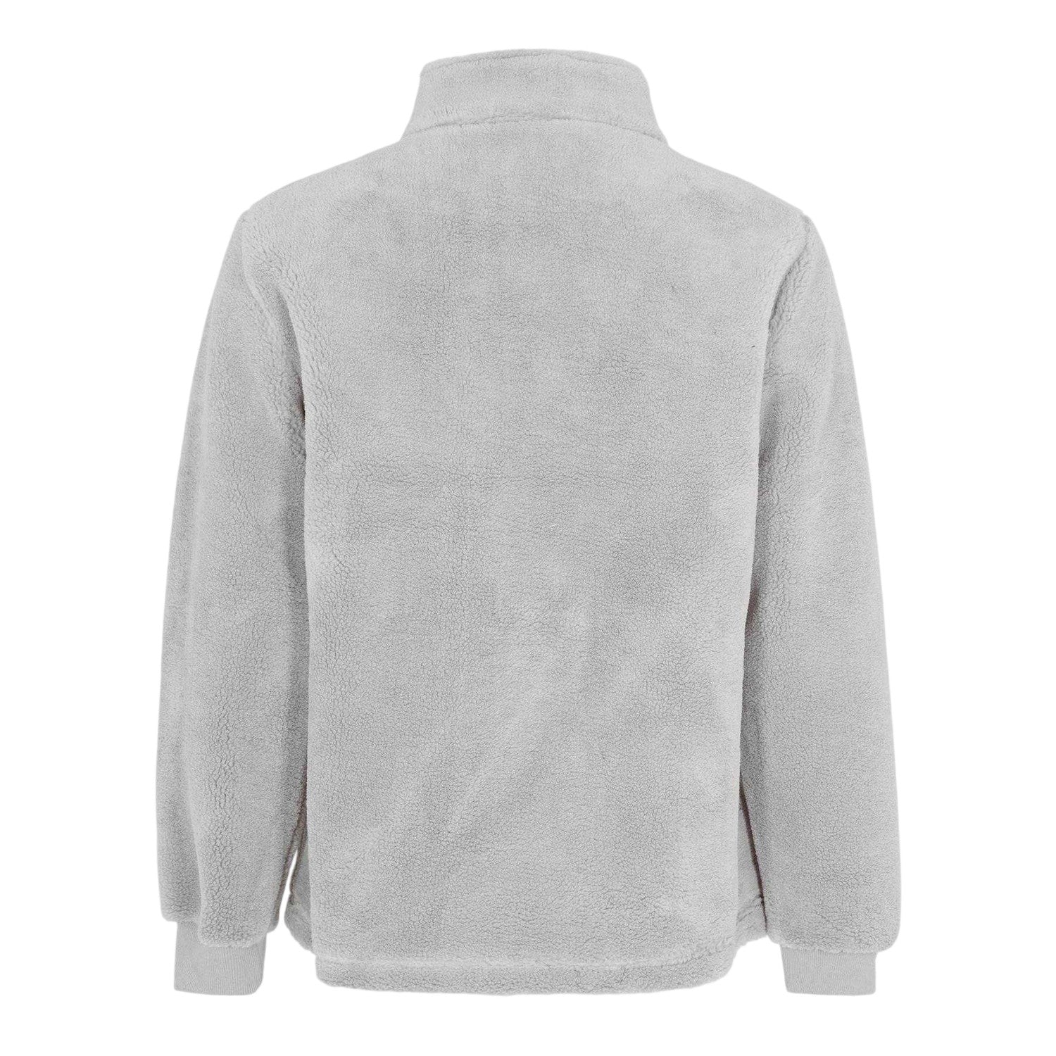Grey - Back - MKI MIYUKI ZOKU Mens Sherpa Fleece Relaxed Fit Fleece