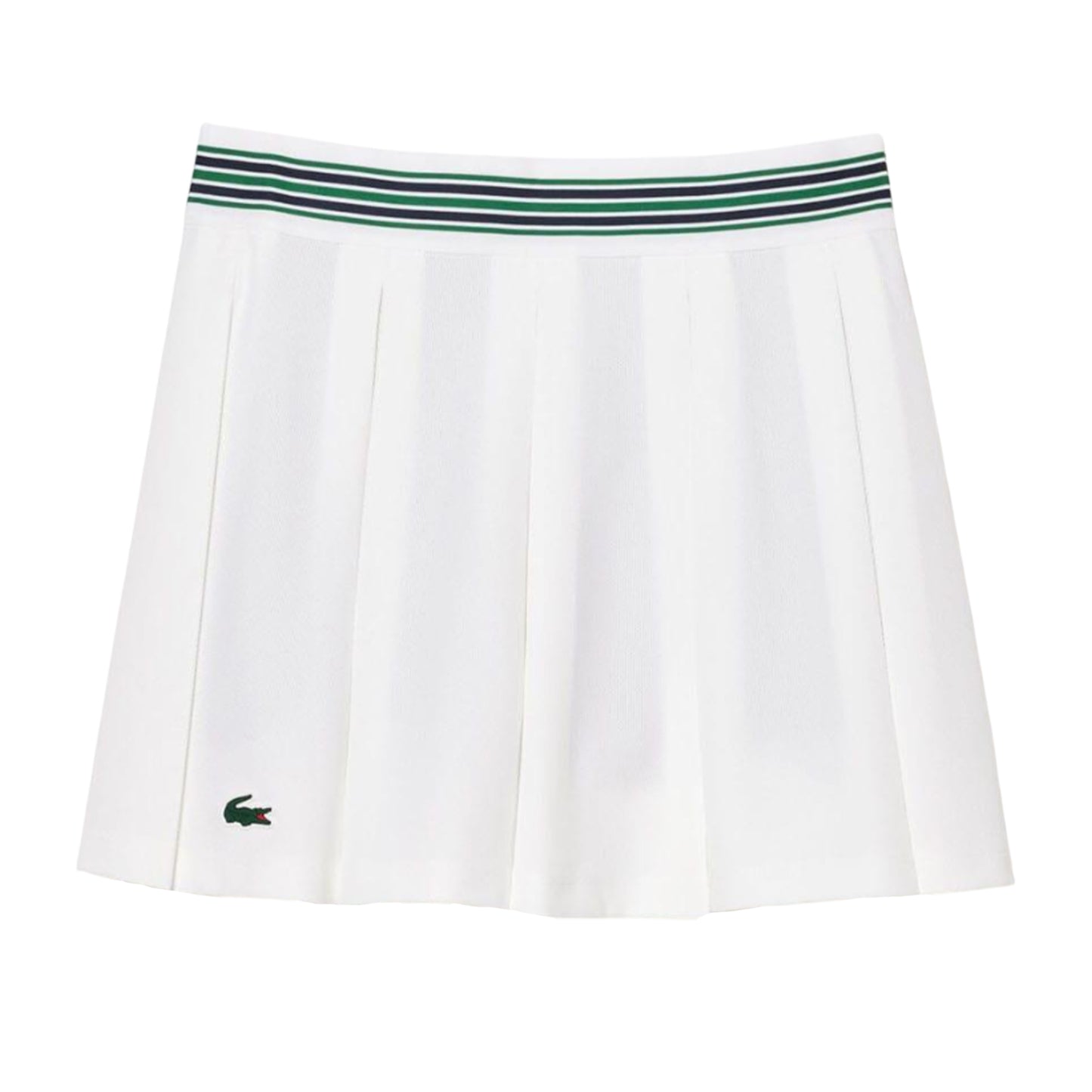 White-Green - Front - Lacoste Womens-Ladies Piqué Tennis Skirt