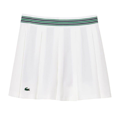White-Green - Front - Lacoste Womens-Ladies Piqué Tennis Skirt