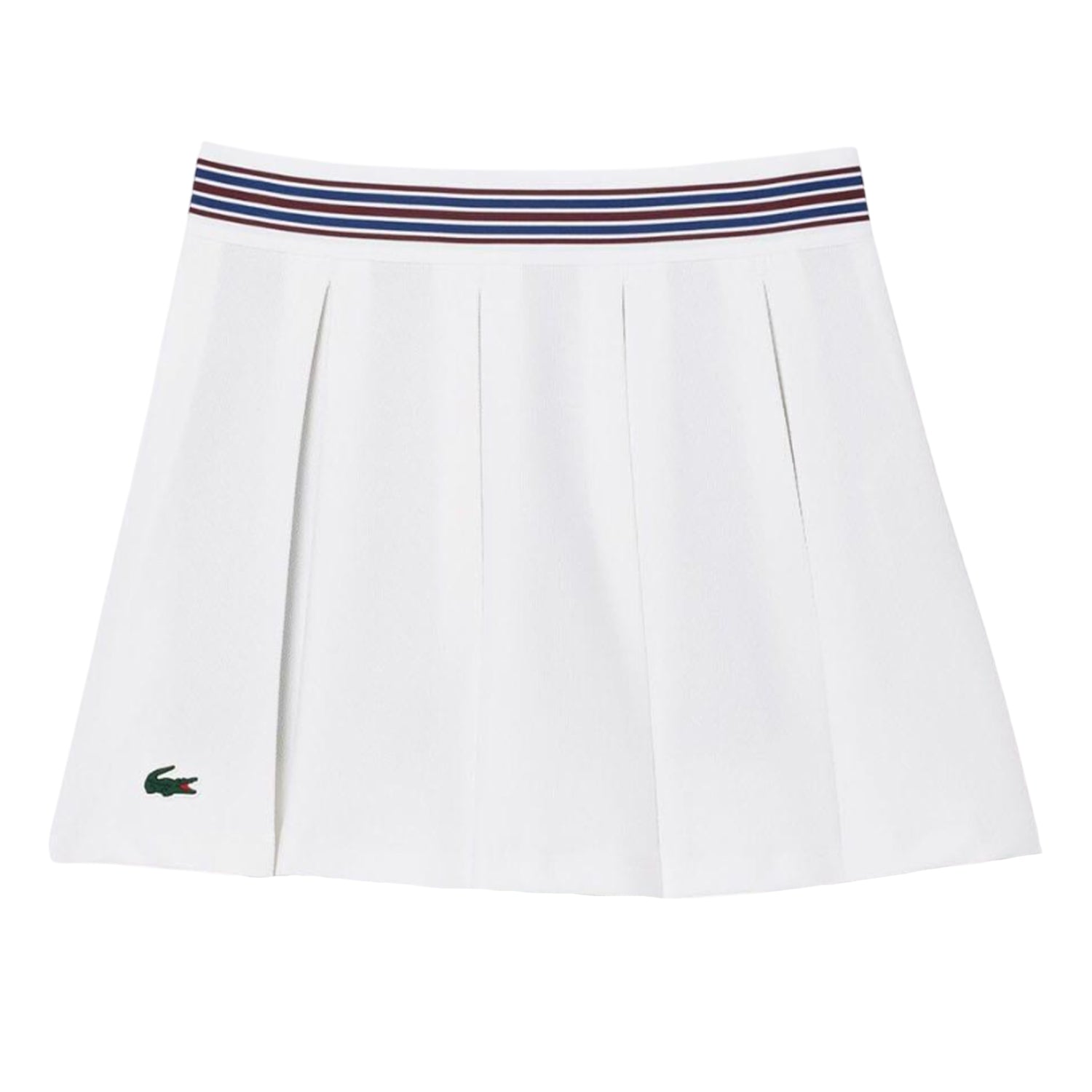 White-Blue - Front - Lacoste Womens-Ladies Piqué Tennis Skirt