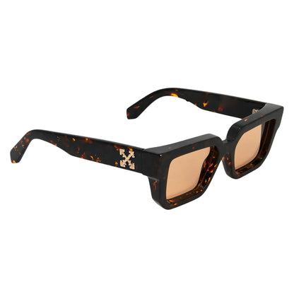 Havana-Camel - Back - Off White Womens-Ladies Stone Square Sunglasses