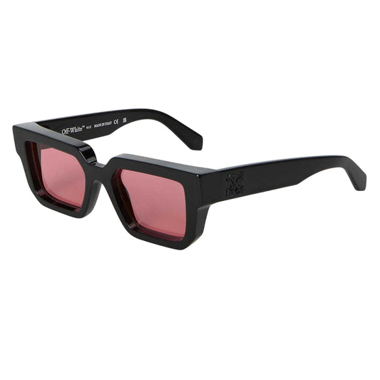 Black-Red - Front - Off White Womens-Ladies Stone Square Sunglasses