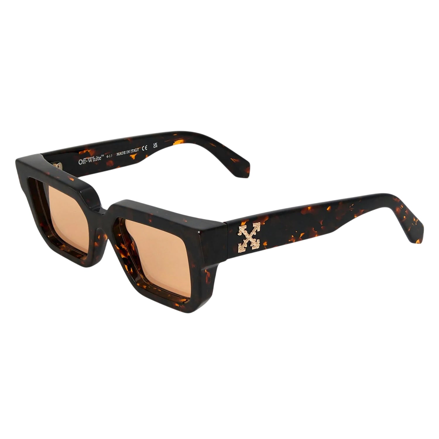 Havana-Camel - Front - Off White Womens-Ladies Stone Square Sunglasses