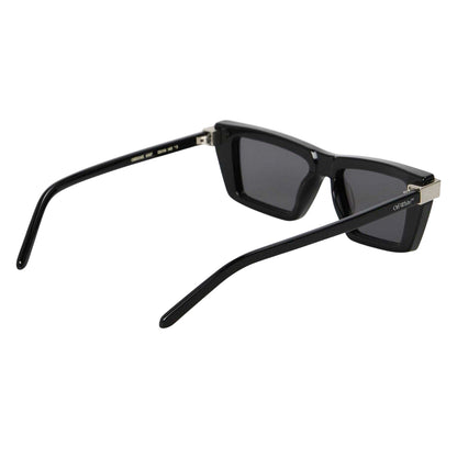 Black-Dark Grey - Back - Off-White Womens-Ladies Beaumont Rectangular Sunglasses