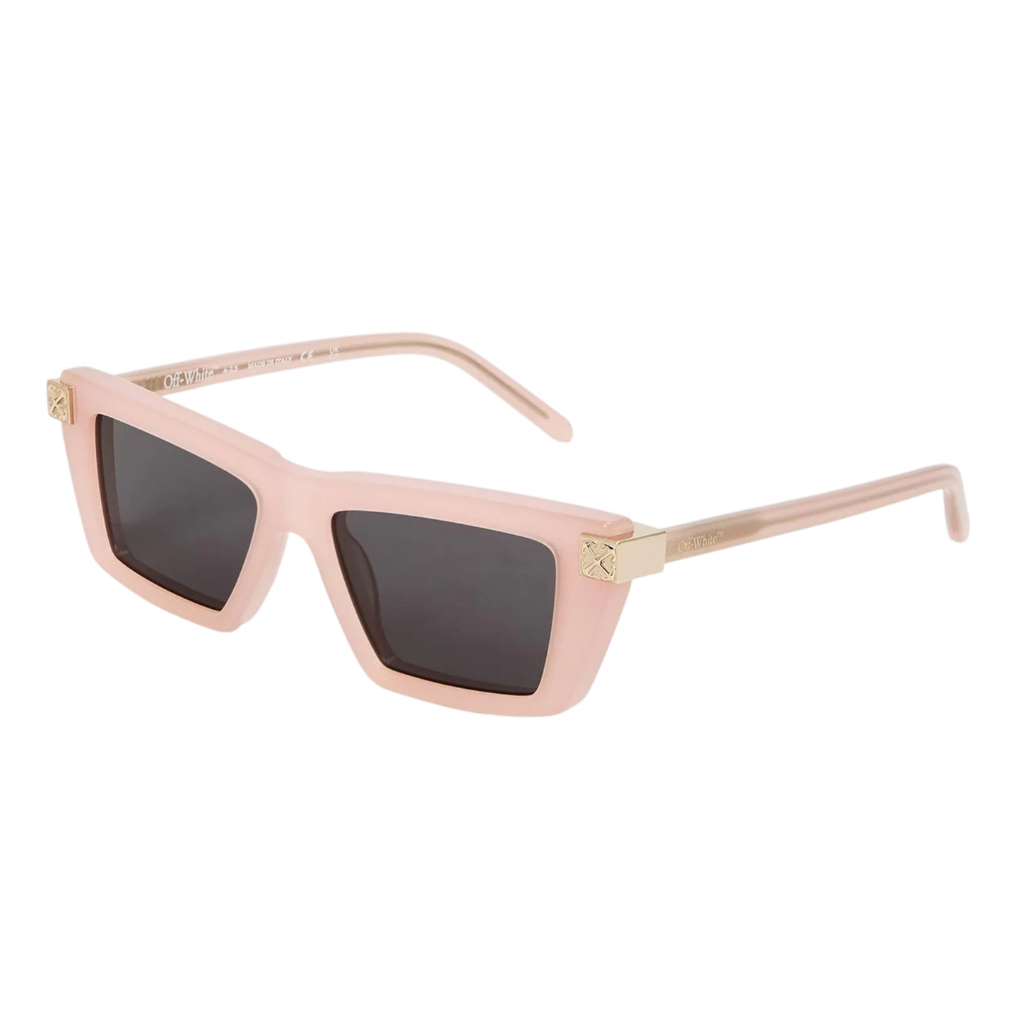 Pink-Dark Grey - Front - Off-White Womens-Ladies Beaumont Rectangular Sunglasses
