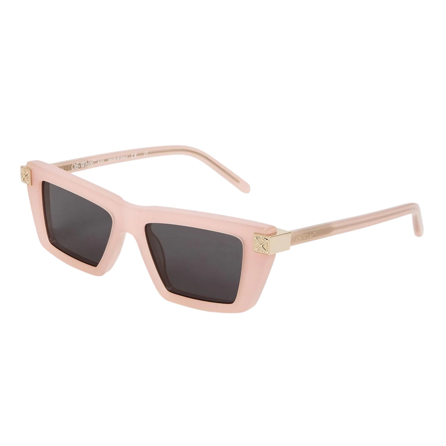 Pink-Dark Grey - Front - Off-White Womens-Ladies Beaumont Rectangular Sunglasses
