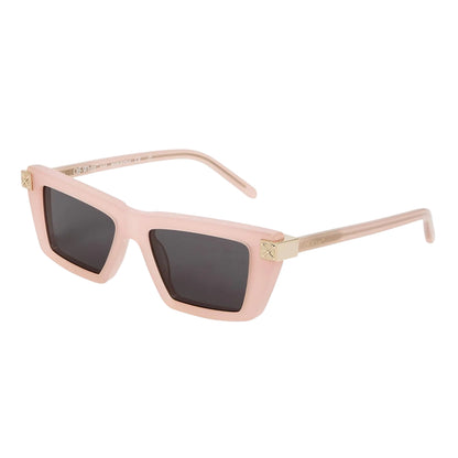 Pink-Dark Grey - Front - Off-White Womens-Ladies Beaumont Rectangular Sunglasses