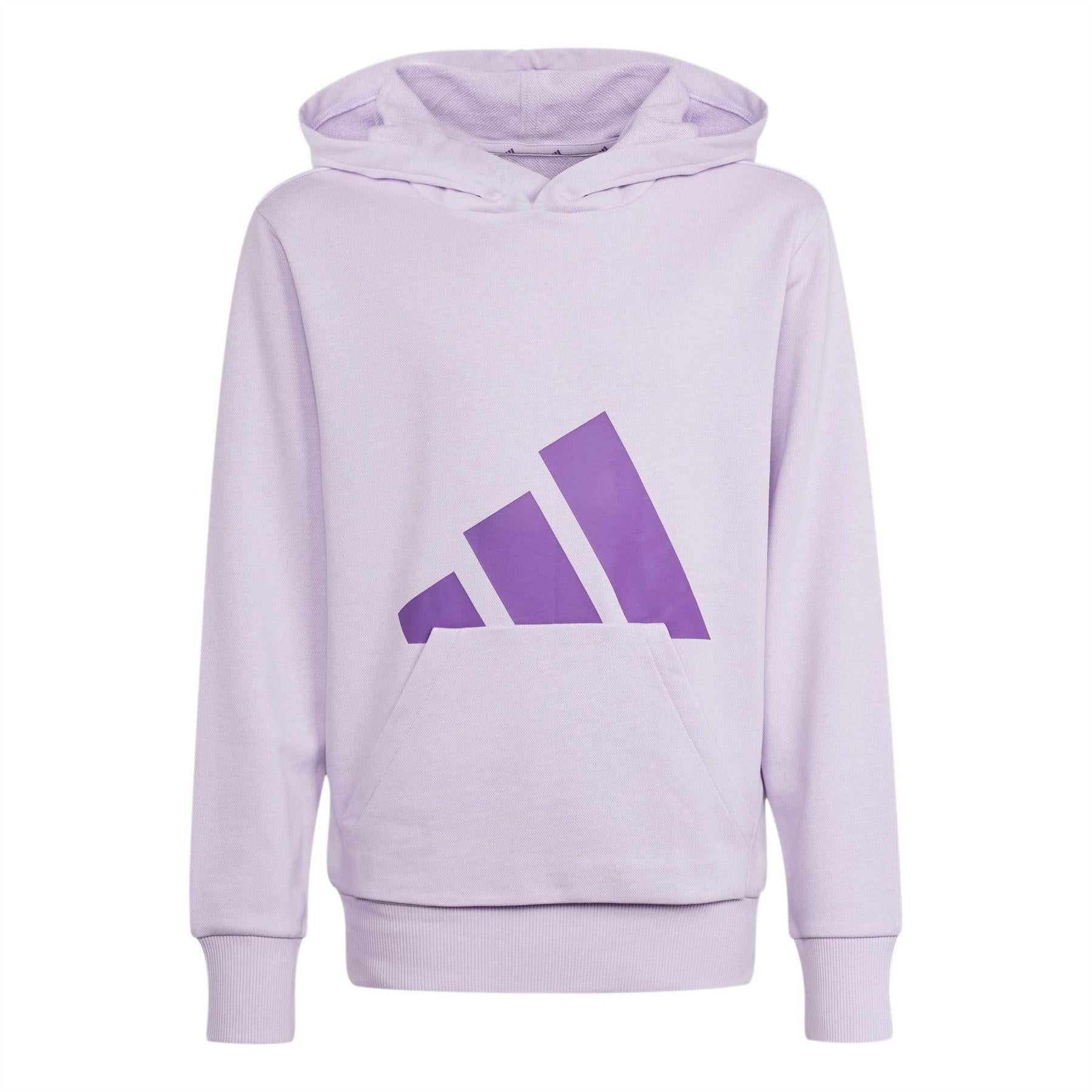Ice Lavender - Front - Adidas Childrens-Kids Essentials Logo Hoodie