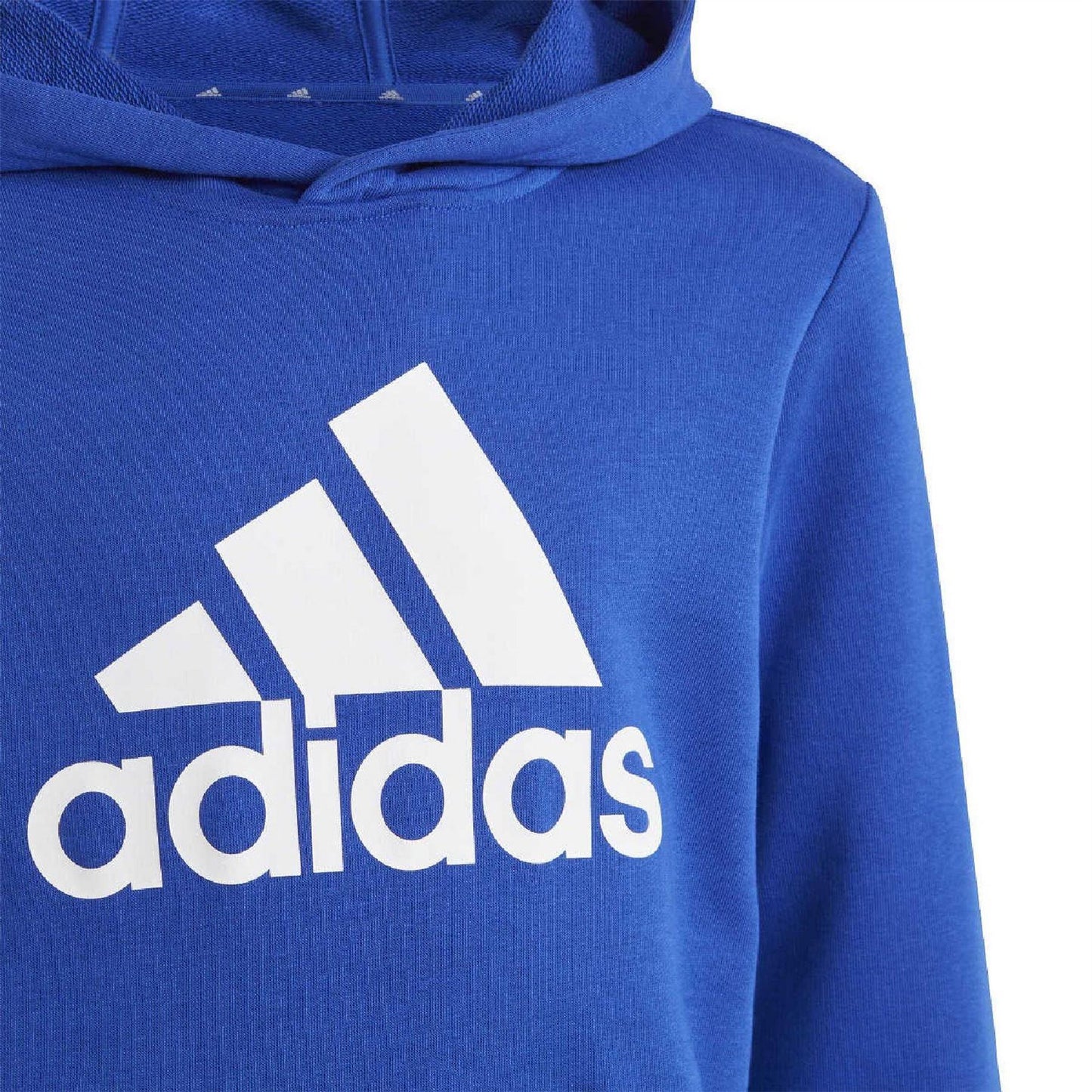 Lucid Blue - Side - Adidas Childrens-Kids Essentials Big Logo Hoodie