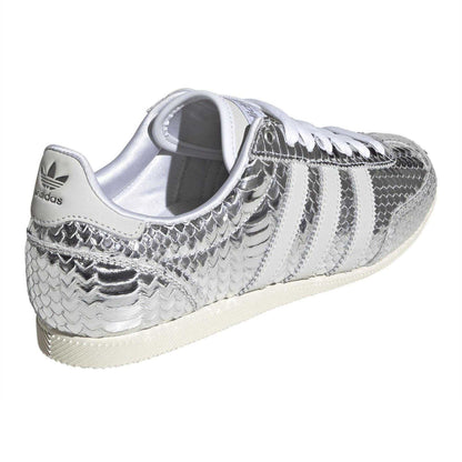 Metallic Silver - Back - Adidas Womens-Ladies Japan Snake Print Leather Shoes