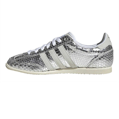 Metallic Silver - Side - Adidas Womens-Ladies Japan Snake Print Leather Shoes