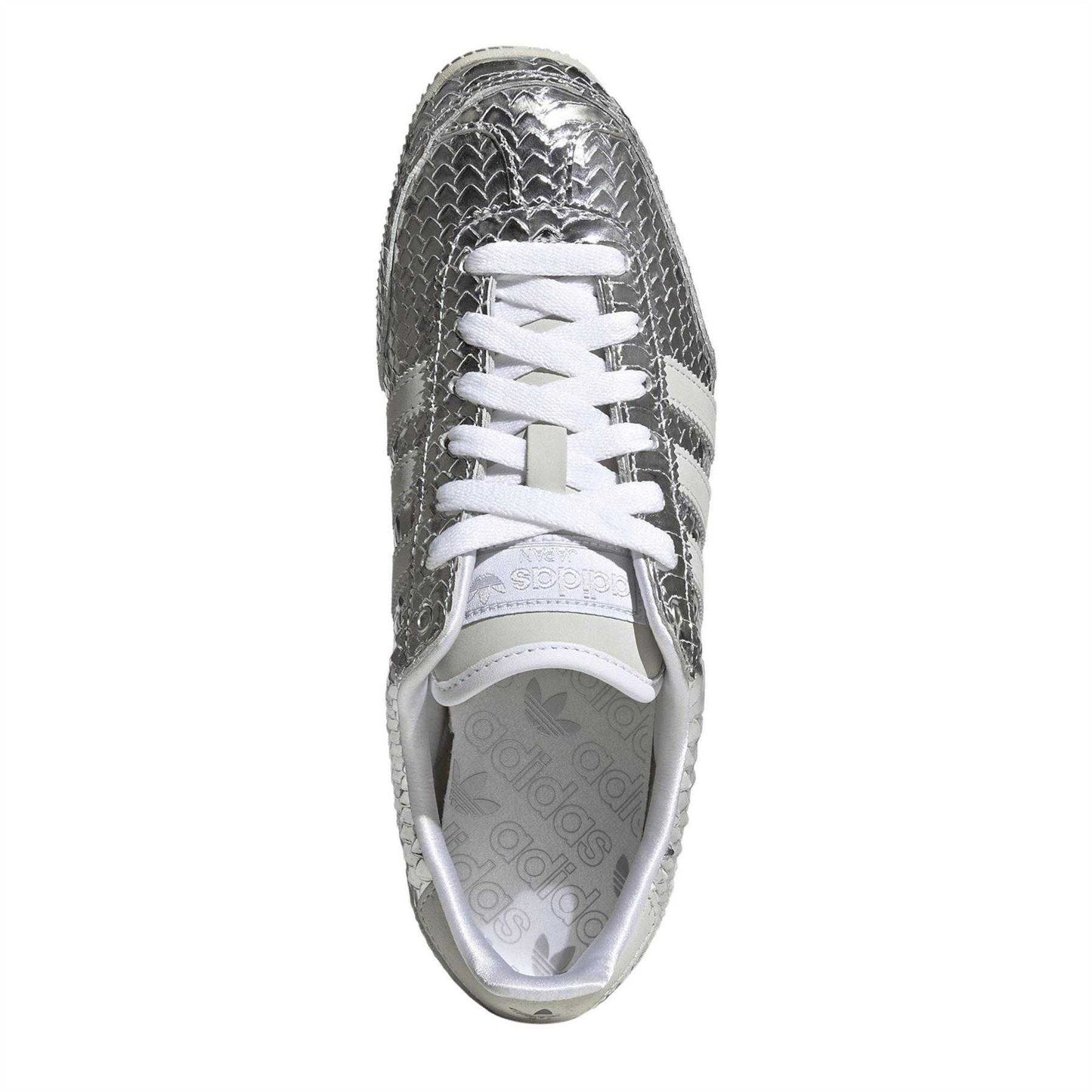 Metallic Silver - Lifestyle - Adidas Womens-Ladies Japan Snake Print Leather Shoes