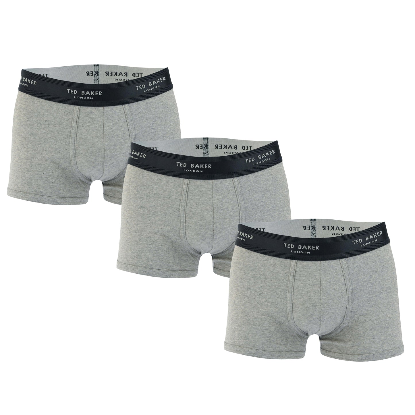 Grey - Front - Ted Baker Mens Boxer Shorts (Pack of 3)