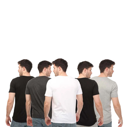 Black-Grey-White - Back - Farah Mens Briars Lounge T-Shirt (Pack of 5)