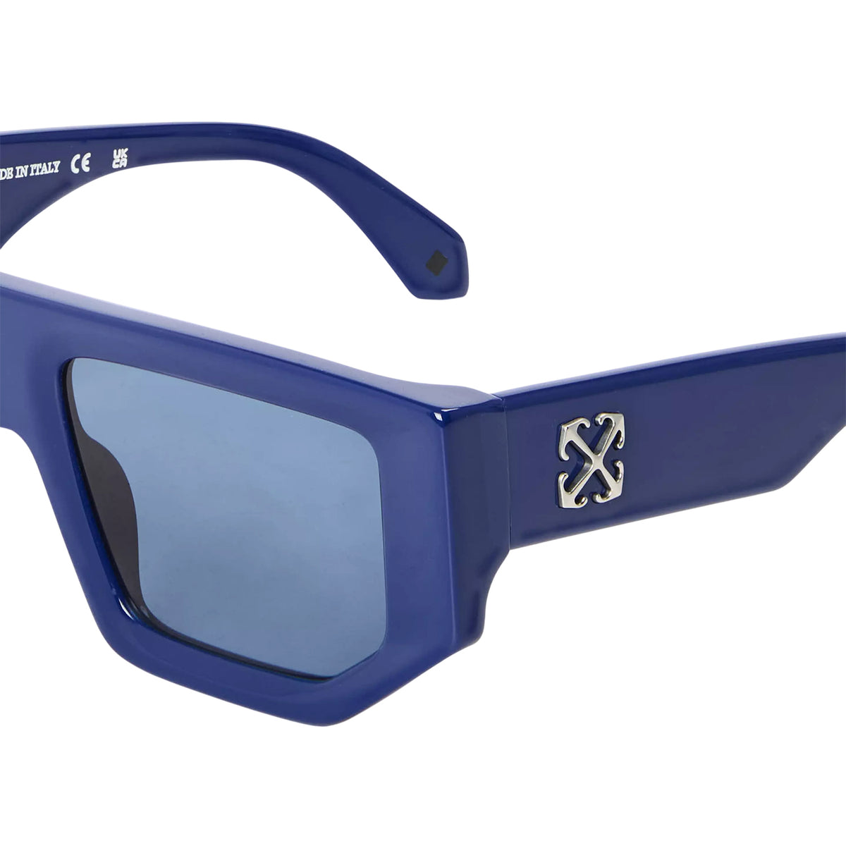 Blue - Side - Off White Womens-Ladies Vancouver Rectangular Sunglasses