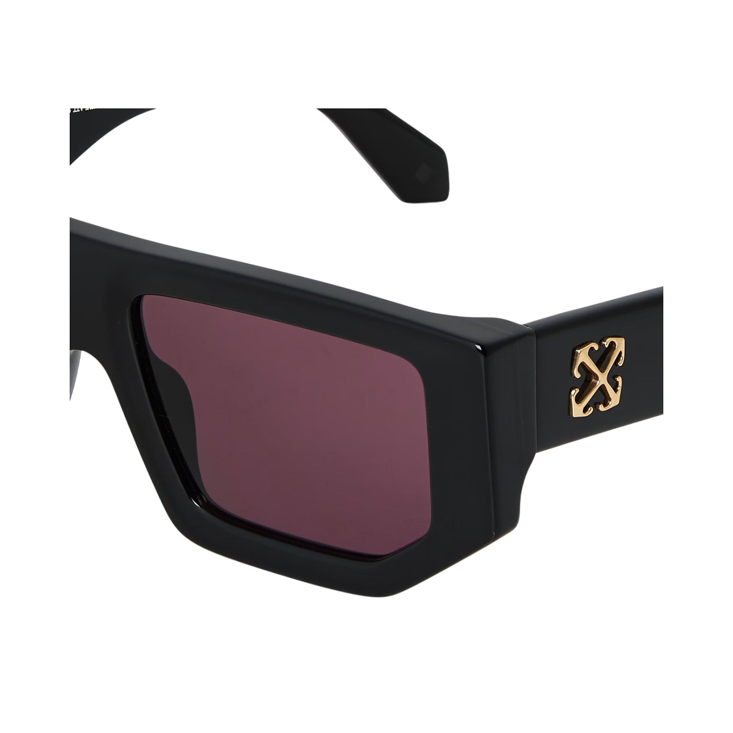 Black-Burgundy - Side - Off White Womens-Ladies Vancouver Rectangular Sunglasses