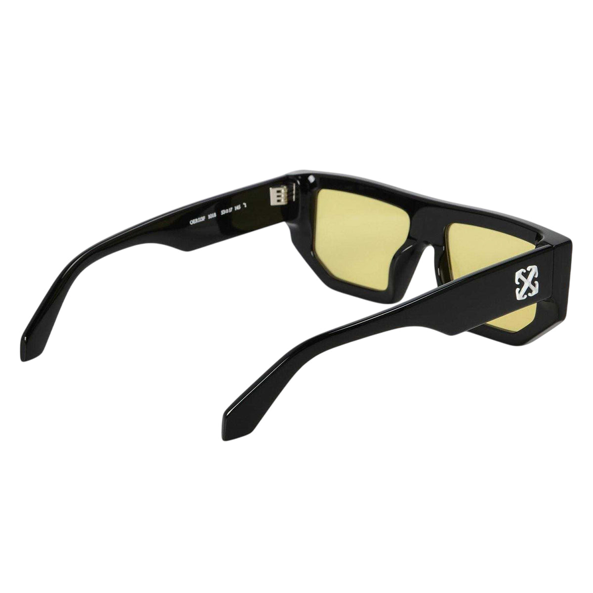 Black-Yellow - Back - Off White Womens-Ladies Vancouver Rectangular Sunglasses