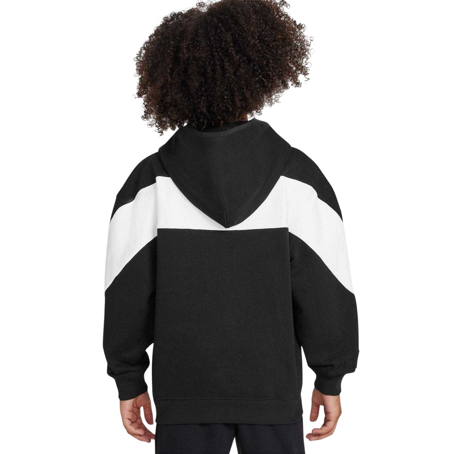 Black-White - Back - Nike Childrens-Kids Air Colour Block Fleece Hoodie