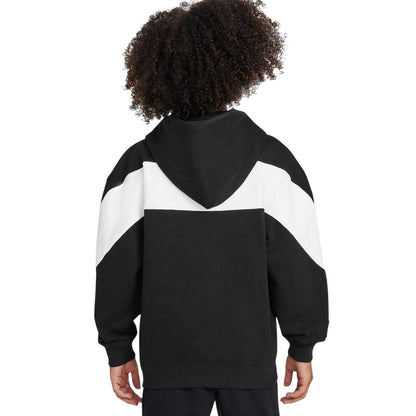 Black-White - Back - Nike Childrens-Kids Air Colour Block Fleece Hoodie