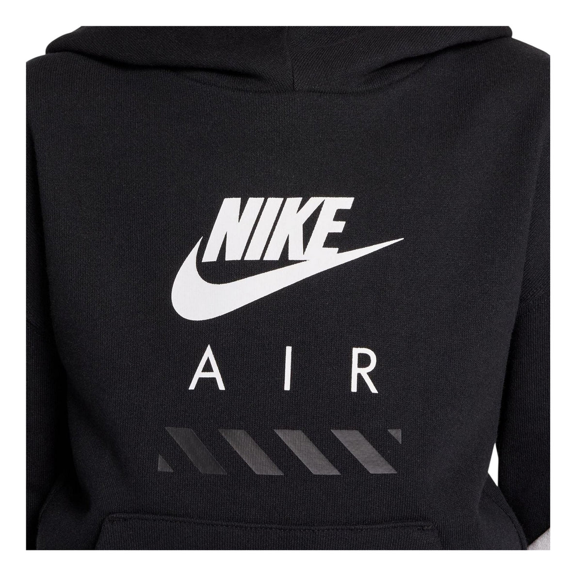 Black-White - Side - Nike Childrens-Kids Air Colour Block Fleece Hoodie