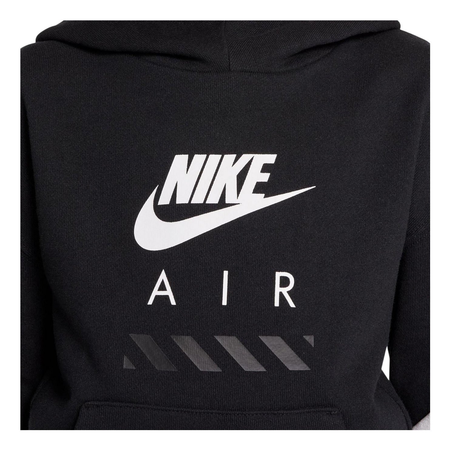 Black-White - Side - Nike Childrens-Kids Air Colour Block Fleece Hoodie