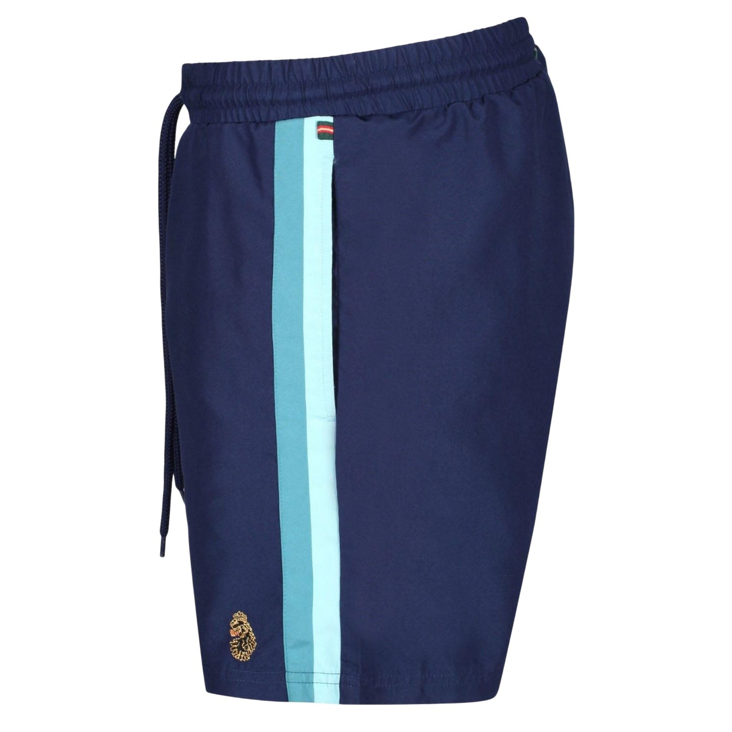 Navy - Side - Luke 1977 Mens Cabo San Contrast Panel Swim Shorts